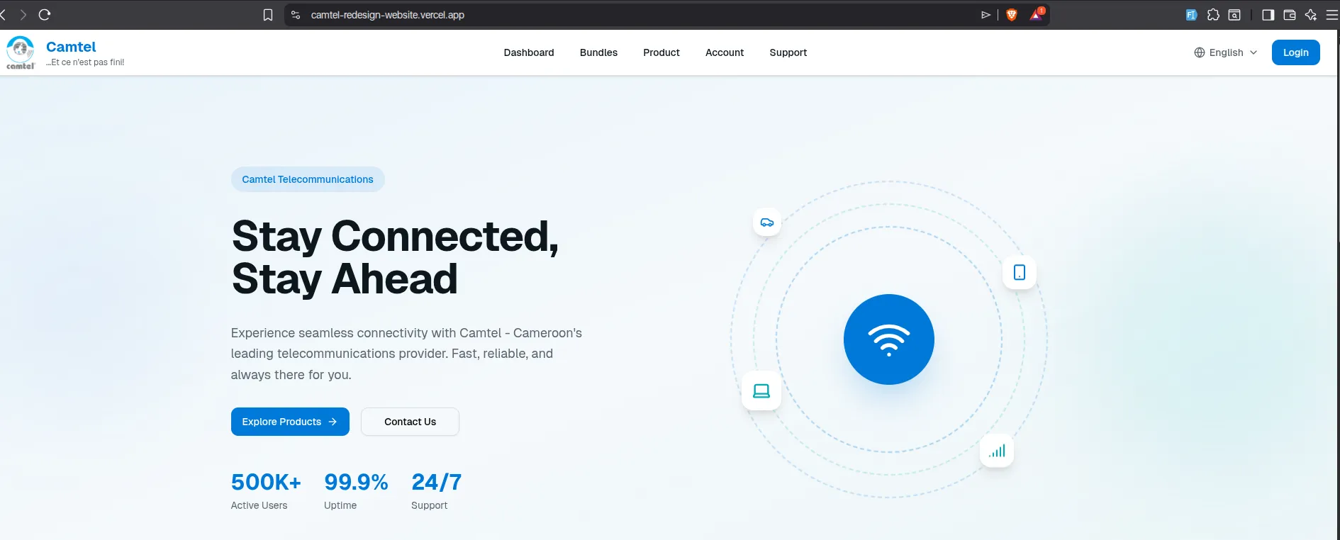 Camtel Customer Portal screenshot